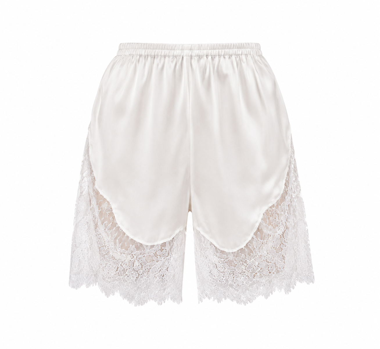 Satin & Lace Bermuda Shorts – Lina