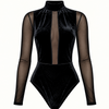 Long-Sleeved Velvet & Tulle Bodysuit – Rebeca